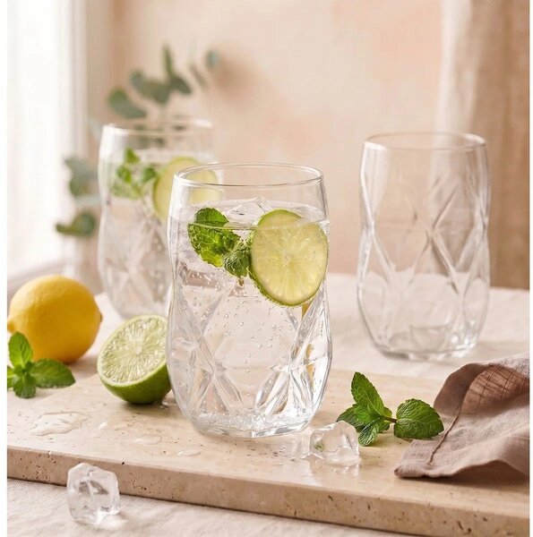 Set di bicchieri in vetro borosilicato 6 pz 400 ml Geo – Vialli Design