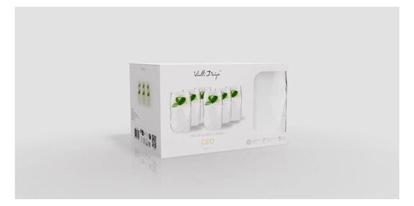Set di bicchieri in vetro borosilicato 6 pz 400 ml Geo – Vialli Design