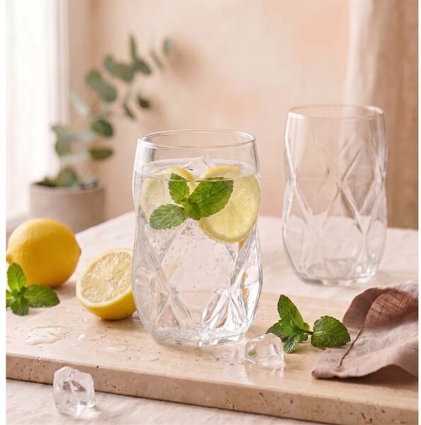 Set di bicchieri in vetro borosilicato 6 pz 400 ml Geo – Vialli Design