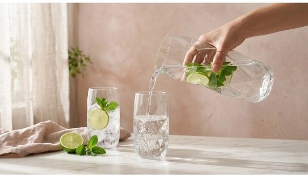 Set di bicchieri in vetro borosilicato 6 pz 400 ml Geo – Vialli Design