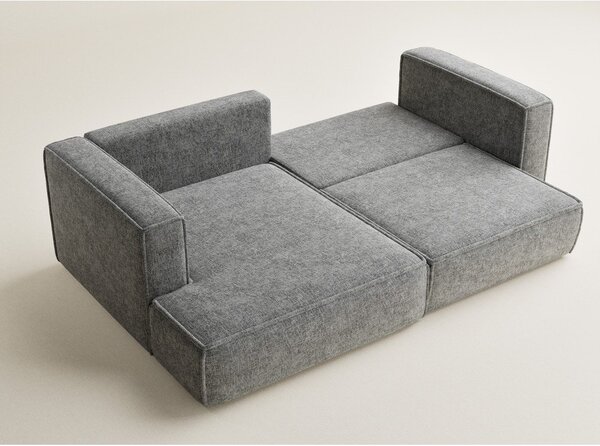Divano angolare grigio allungabile/con contenitore (con penisola a sinistra/con chaise lounge) con rivestimento in ciniglia Velto – Maison de Rêve