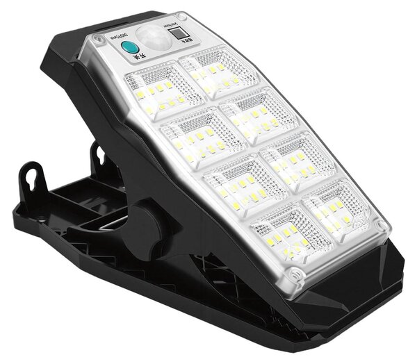 Lampada solare con clip, 1200 mAh, 3 modalità, resistente alle intemperie, luce esterna