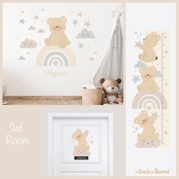 Set Room Orsetto sull' Arcobaleno Grigio/Beige