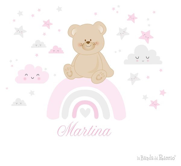 Set Room Orsetto sull' Arcobaleno Grigio/Beige