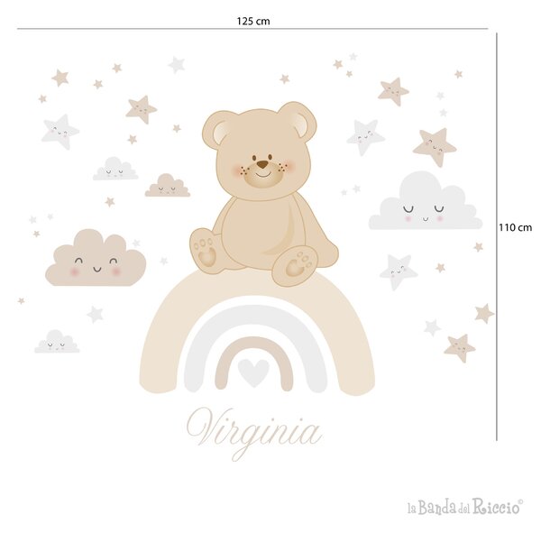 Set Room Orsetto sull' Arcobaleno Grigio/Beige
