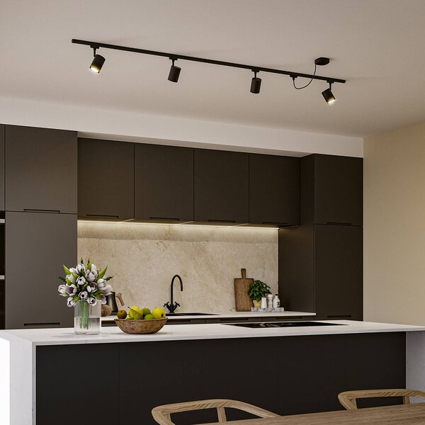 Paulmann Set iniziale Luxe, nero, alimentazione via cavo, GU10 dimmerabile, Nero, Soggiorno / Sala da pranzo, Plastica, Moderno