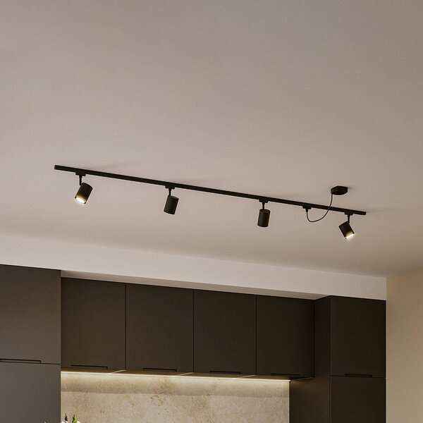 Paulmann Set iniziale Luxe, nero, alimentazione via cavo, GU10 dimmerabile, Nero, Soggiorno / Sala da pranzo, Plastica, Moderno
