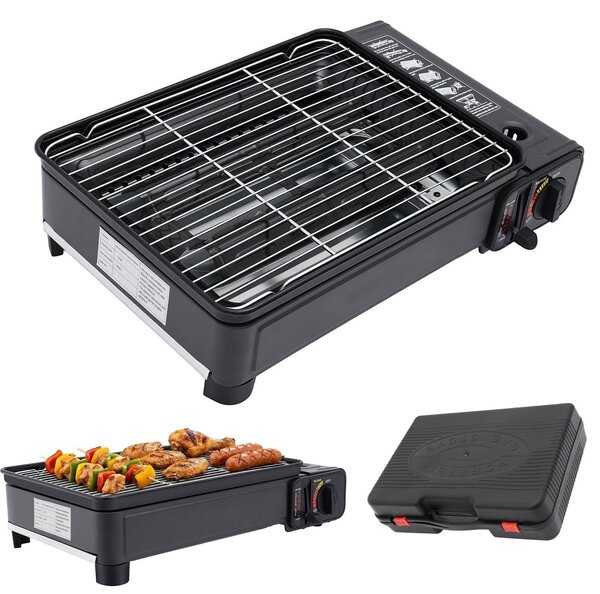 Griglia da campeggio a gas - Griglia da tavolo portatile da 2200 W - Nera