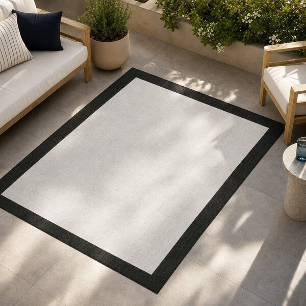Tappeto da esterno nero e crema , 80 x 150 cm Panama - NORTHRUGS