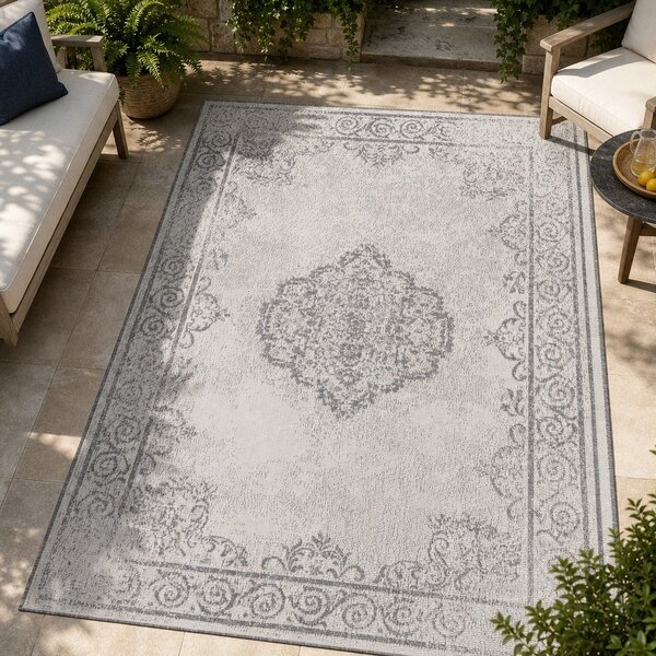 Tappeto da esterno grigio e crema , 200 x 290 cm Cebu - NORTHRUGS