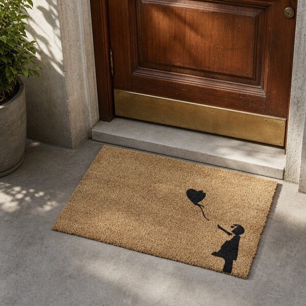 Zerbino in cocco 40x60 cm Girl With a Ballon - Artsy Doormats