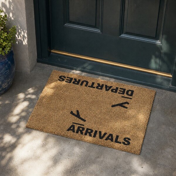 Zerbino in cocco 40x60 cm Arrivals and Departures - Artsy Doormats