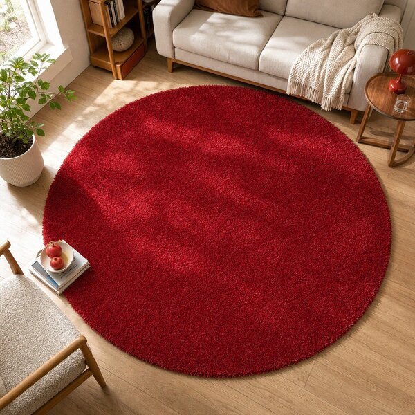 Tappeto rosso , ø 80 cm Aqua Liso - Universal