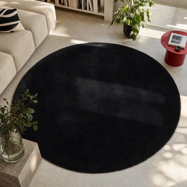 Tappeto nero , Ø 120 cm Fox Liso - Universal