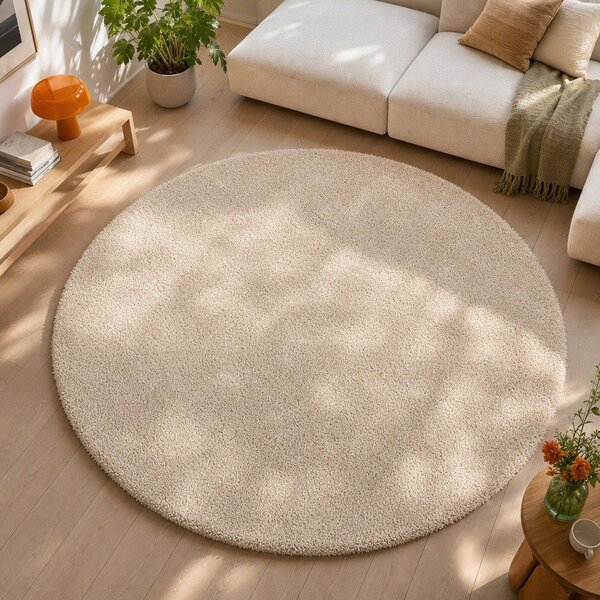 Tappeto beige chiaro , ø 80 cm Aqua Liso - Universal