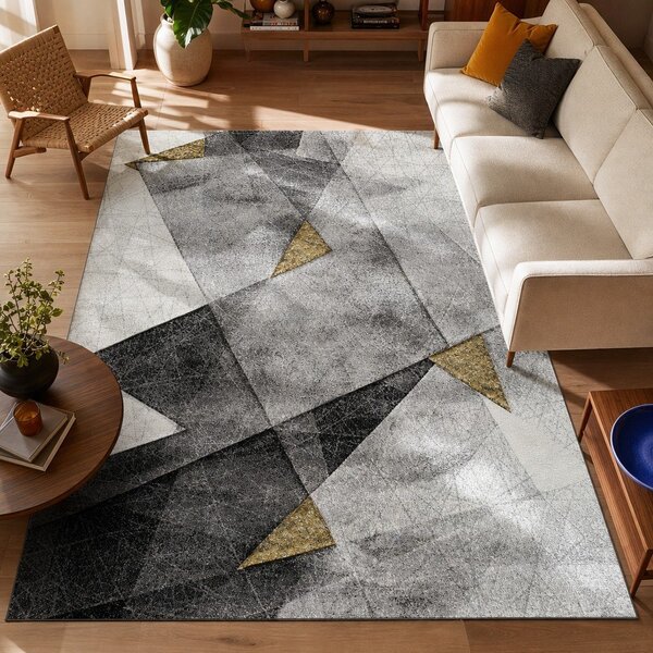 Tappeto grigio e giallo , 140 x 200 cm Bianca Grey - Universal