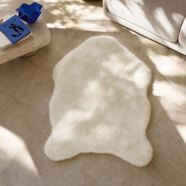 Ecopelliccia beige Montone, 80 x 150 cm - Tiseco Home Studio