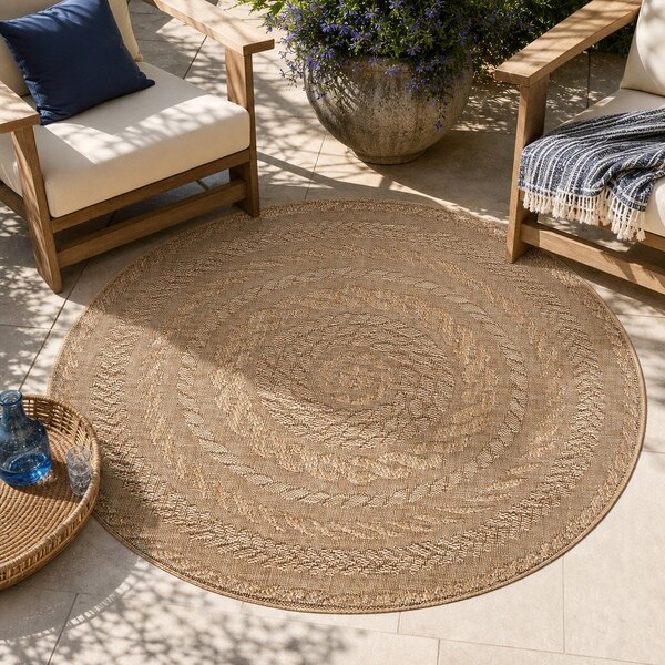 Tappeto da esterno beige, Ø 160 cm Almendro - NORTHRUGS