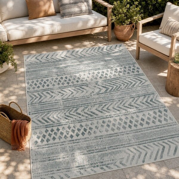 Tappeto da esterno verde e crema , 200 x 290 cm Biri - NORTHRUGS