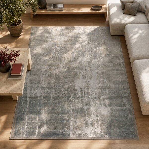 Tappeto in viscosa beige , 140 x 200 cm Margot Azul - Universal