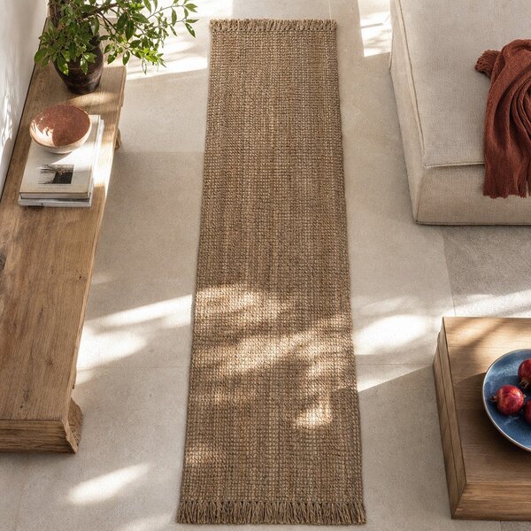 Passatoia di colore naturale in iuta tessuta a mano 60x230 cm Jute – Flair Rugs