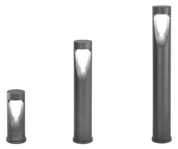 Fabas Luce Lampioncino da giardino Teo, Nero, Alluminio, Moderno, Lampada LED da esterni