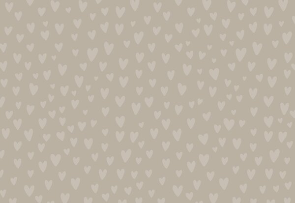 Carta da parati Motivo a cuori su sfondo color cuoio, Carta da parati per Bambini, Carta da parati popolare, t01088v1 - Tapeko.it