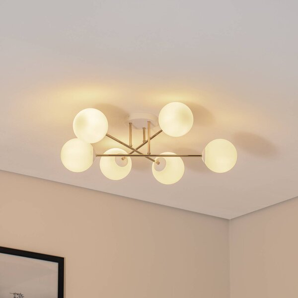 Plafoniera soffitto Glassy Euluna, dimmerabile, Ottone / Oro, Soggiorno / Sala da pranzo, Vetro, Moderno, Plafoniera