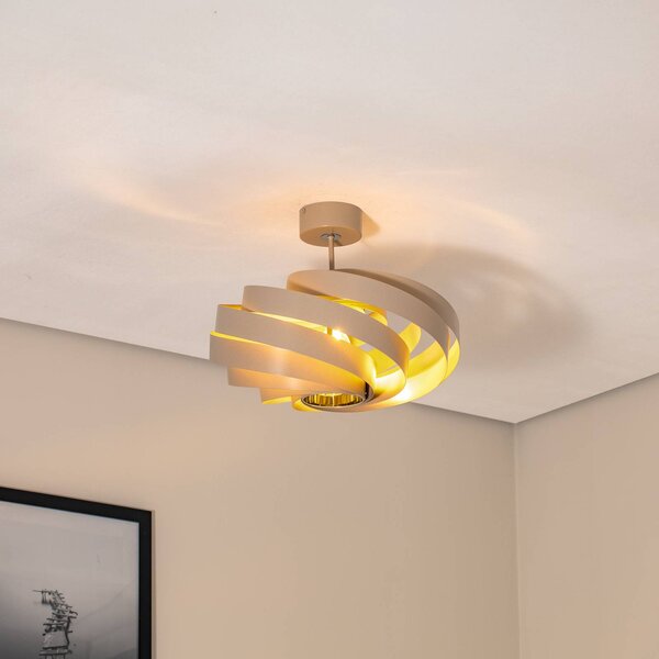 Plafoniera soffitto Vento Euluna, dimmerabile, Crema / Ambra, Soggiorno / Sala da pranzo, Metallo, Moderno, Plafoniera