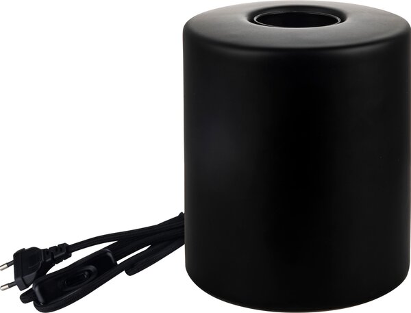 Lampada da tavolo LUXULA, JAR, metallo, E27, cavo tessile con interruttore, nero