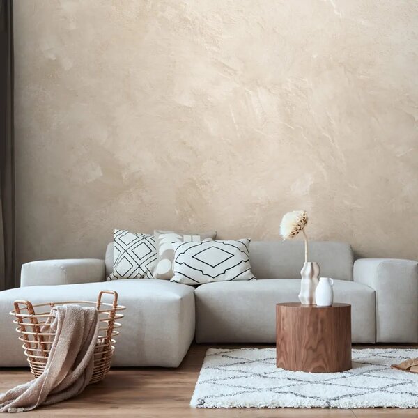 Intonaco caldo - struttura murale beige con motivi delicati