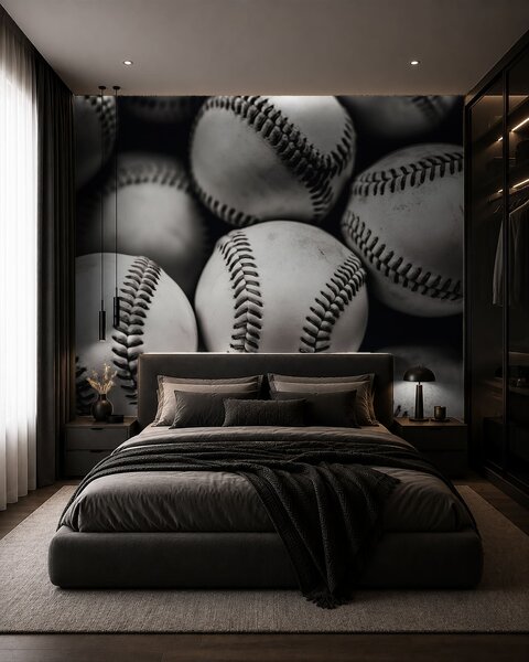 Carta da parati Palline da baseball, Fotomurali Sport, w09966 : Uwalls.it