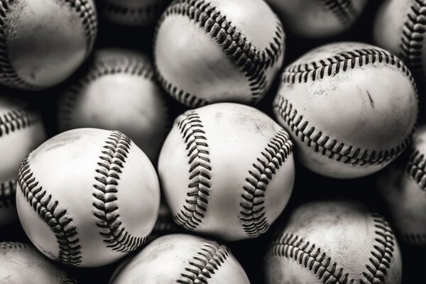 Carta da parati Palline da baseball, Fotomurali Sport, w09966 : Uwalls.it