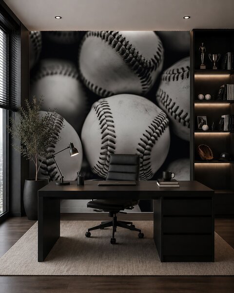 Carta da parati Palline da baseball, Fotomurali Sport, w09966 : Uwalls.it