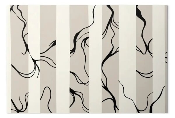 Strisce delicate: linee nere e curve su uno sfondo chiaro
