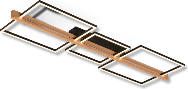 Briloner Moldura Lampada da soffitto a LED, dimmerabile, funzione memoria, legno nero