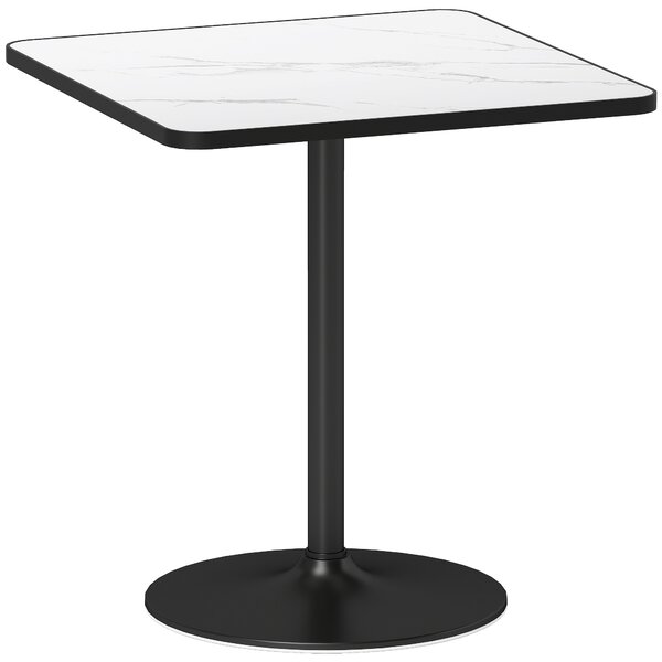 HOMCOM Tavolo quadrato da cucina per 4 persone, in effetto marmo, 70x70 cm, bianco | Aosom Italy