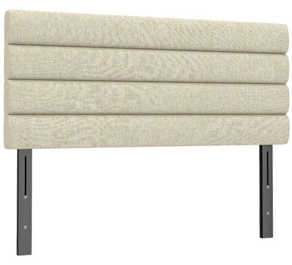 HOMCOM Testiera Letto Imbottita in Lino, Altezza Regolabile 3 Livelli da Fissare a Parete, 140x10x106-126 cm, Beige | Aosom Italy