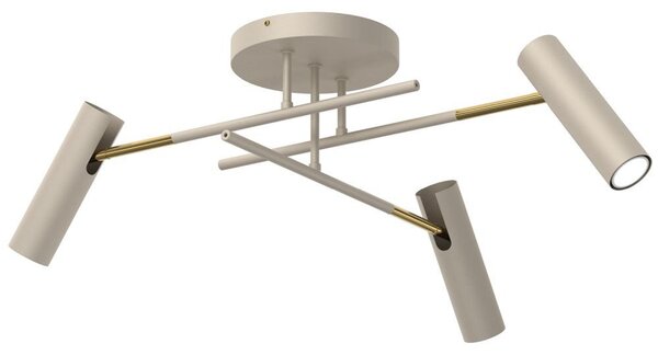 Lampada a sospensione Axion color crema-oro lucido, 3xGU10x8W, metallo, dimensioni: 24x89x89 cm, IP20, Luminex