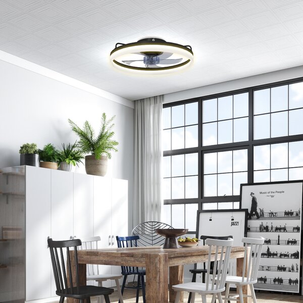 HOMCOM Ventilatore a Soffitto in Acciaio e Plastica con Luce LED Regolabile, Telecomando, Timer, 6 Velocità, Nero | Aosom Italy