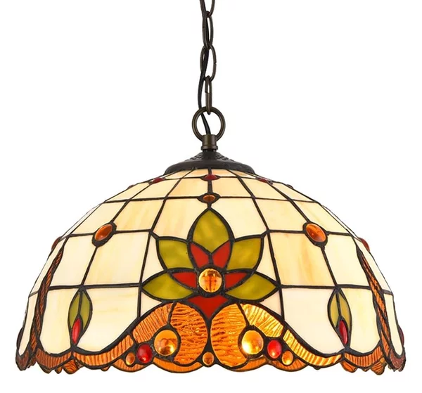 Prezent 220 - Lampadario a sospensione con catena TIFFANY 2xE27/60W/230V