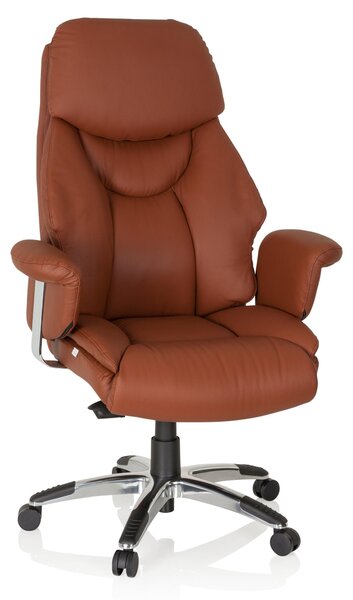 Hjh OFFICE Poltrona direzionale PRADO Sedia da ufficio ergonomica con braccioli in pelle Sedia girevole per ufficio, casa