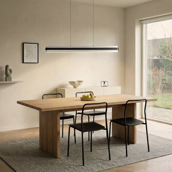 Lampada a sospensione Lucande, Tarnin, dimmerabile, Nero, Sala da pranzo, Metallo, Moderno