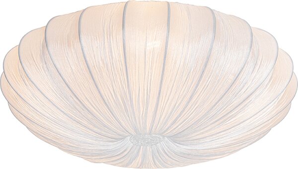 QAZQA - Design Japandi plafoniera I plafoniera I lampada I lampada seta bianca 60cm 5-fiamma - Plu I soggiorno I camera da letto - tessile rotondo - LED adatto E27