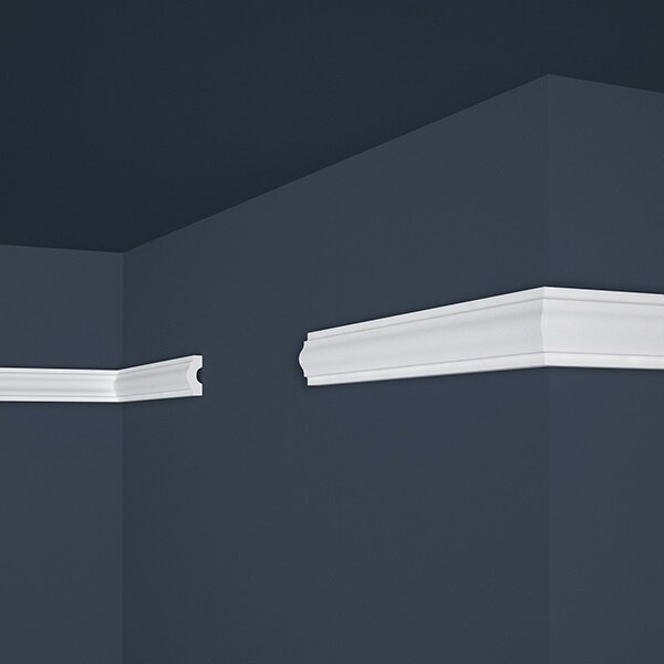 PROVISTON | Modanatura decorativa | Polistirolo | 18 x 38 x 2000 mm | Bianco | Modanatura da parete | Verniciabile | Facile da montare | Alta qualità | Robusta e leggera | 30 metri