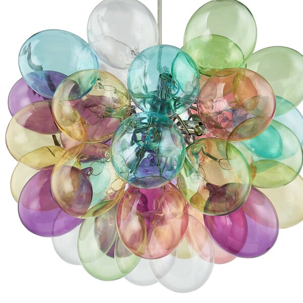 Lampada a sospensione Lucande, Diborah, dimmerabile, Multicolore, Soggiorno, Vetro, Design