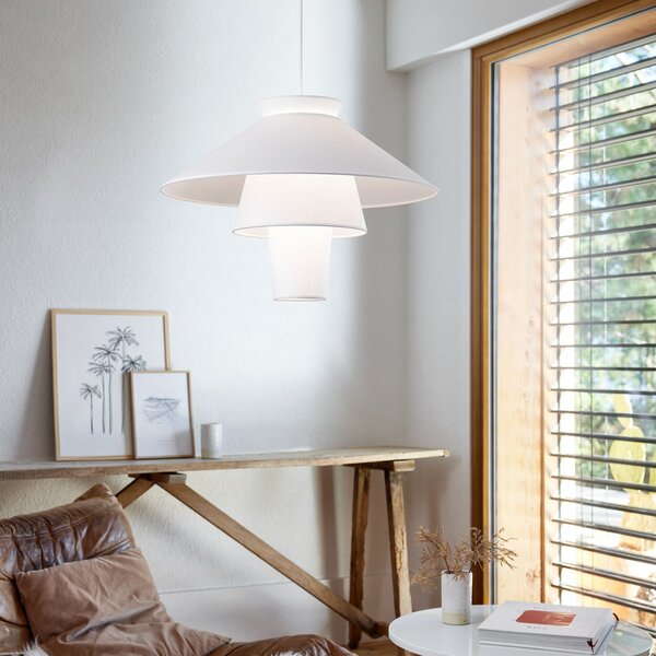 Lampada a sospensione MARKET SET, Ruche, dimmerabile, Bianco, Soggiorno, Carta / Cartone, Design