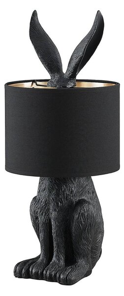 Lindby lampada da tavolo Lorentina, 56 cm, coniglio, nero, tessuto
