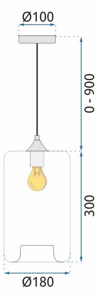 Lampada Da Soffitto Pensile Di Vetro APP310-1CP LOFT