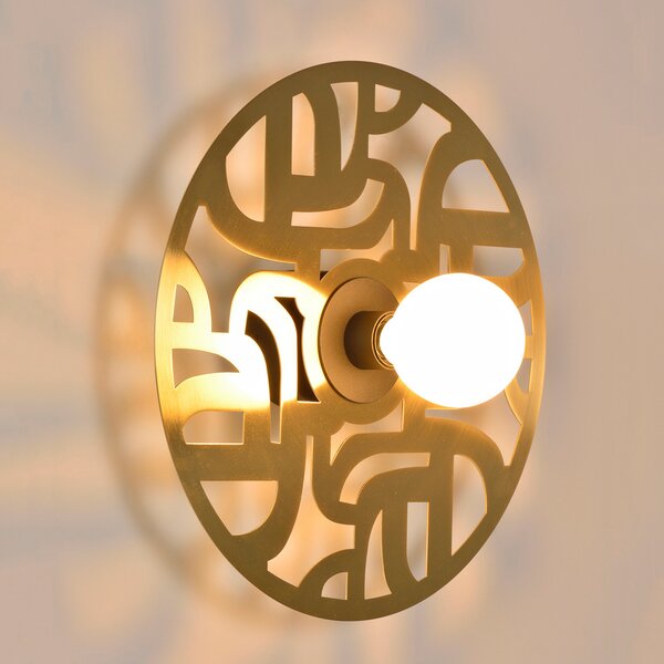Applique da parete MARKET SET, Labyrinthe, dimmerabile, Dorato / Ottone, Soggiorno, Metallo, Design